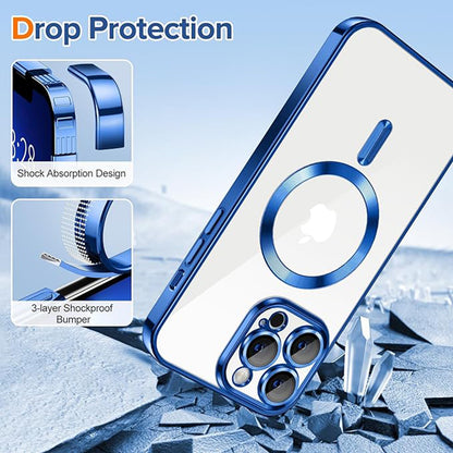 Etui MagSafe do Apple iPhone 13 Pro, Techsuit, Luxury Crystal, Ciemnoniebieskie