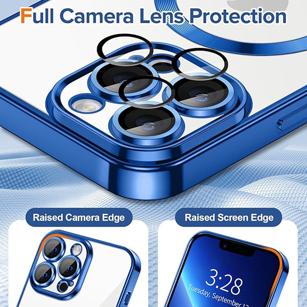 Etui MagSafe do Apple iPhone 13 Pro, Techsuit, Luxury Crystal, Ciemnoniebieskie