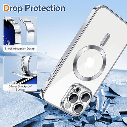 Etui MagSafe do Apple iPhone 13 Pro, Techsuit, Luxury Crystal, Srebrne