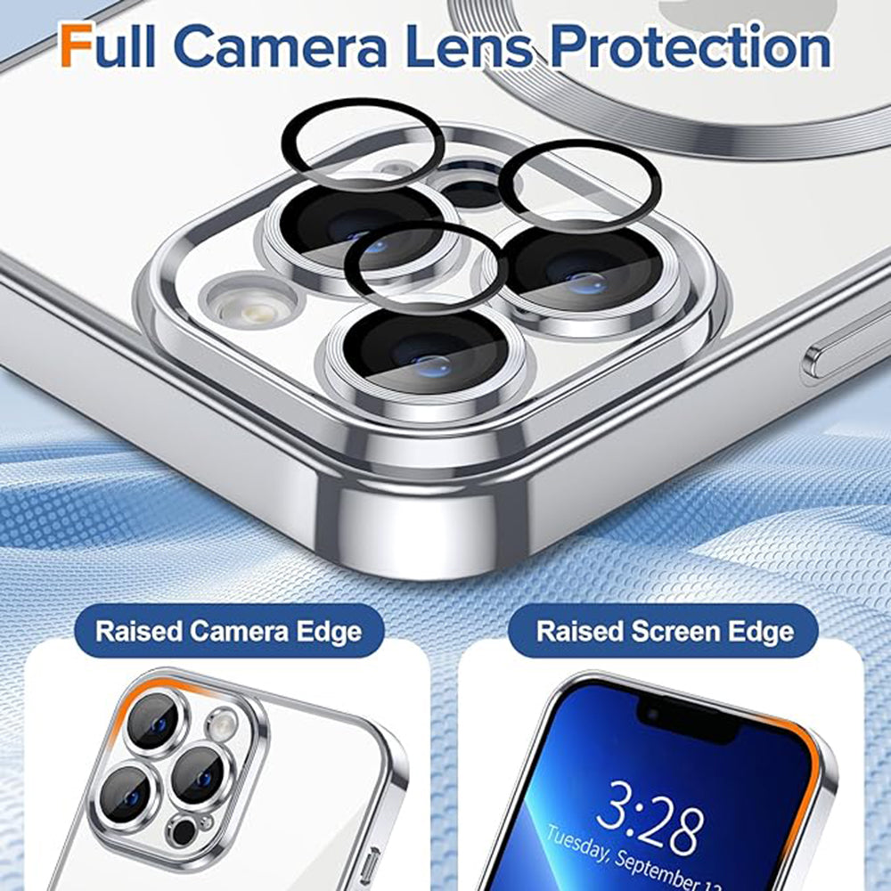 Etui MagSafe do Apple iPhone 13 Pro, Techsuit, Luxury Crystal, Srebrne