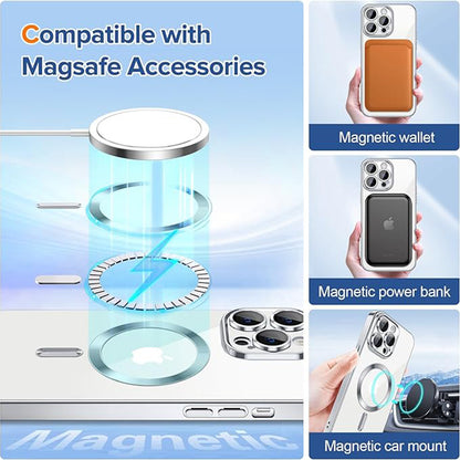 Etui MagSafe do Apple iPhone 13 Pro, Techsuit, Luxury Crystal, Srebrne