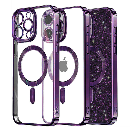 Etui MagSafe do Apple iPhone 13 Pro, Techsuit, Luxury Glitter, Ciemny Fiolet