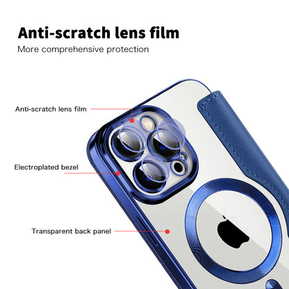 Etui MagSafe do Apple iPhone 13 Pro, Techsuit, SmartMag Book, niebieskie