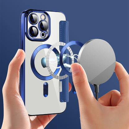 Etui MagSafe do Apple iPhone 13 Pro, Techsuit, SmartMag Book, niebieskie