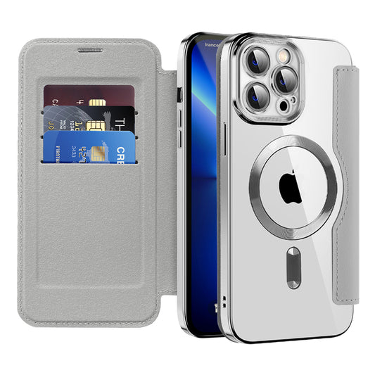 Etui MagSafe do Apple iPhone 13 Pro, Techsuit, SmartMag Book, Szary