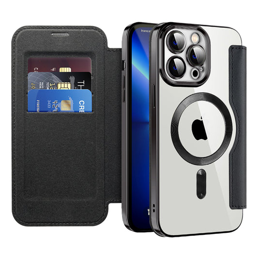 Etui MagSafe do Apple iPhone 13 Pro, Techsuit, SmartMag Book, czarne
