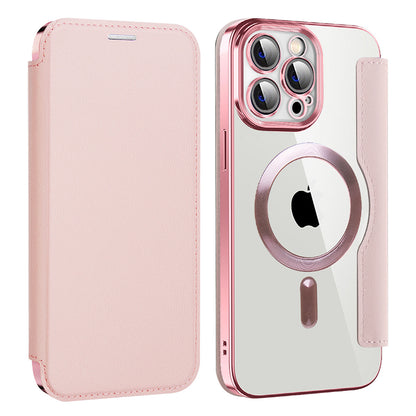Etui MagSafe do Apple iPhone 13 Pro, Techsuit, SmartMag Book, Różowe