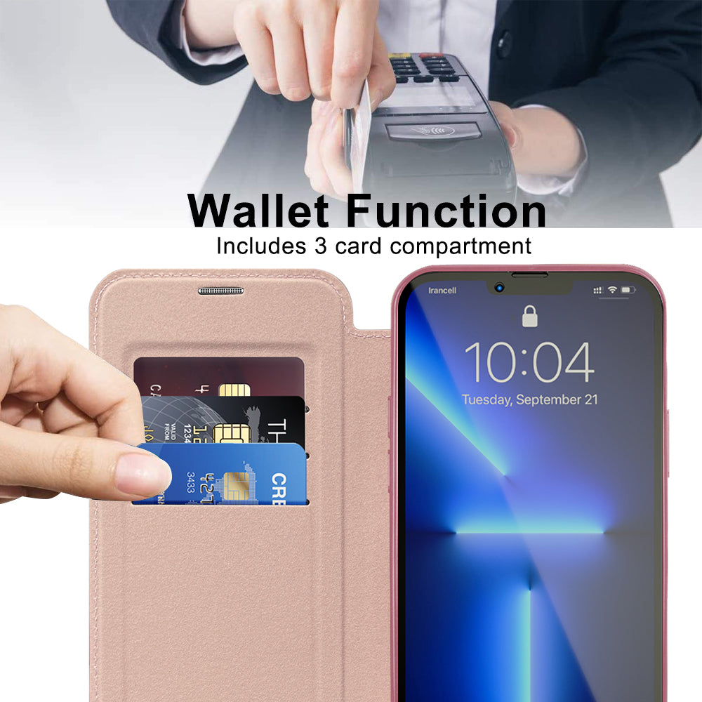 Etui MagSafe do Apple iPhone 13 Pro, Techsuit, SmartMag Book, Różowe