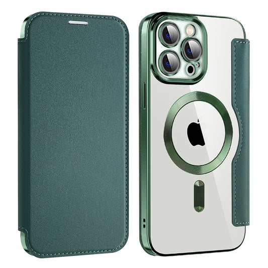 Etui MagSafe dla Apple iPhone 13 Pro, Techsuit, SmartMag Book, Zielony