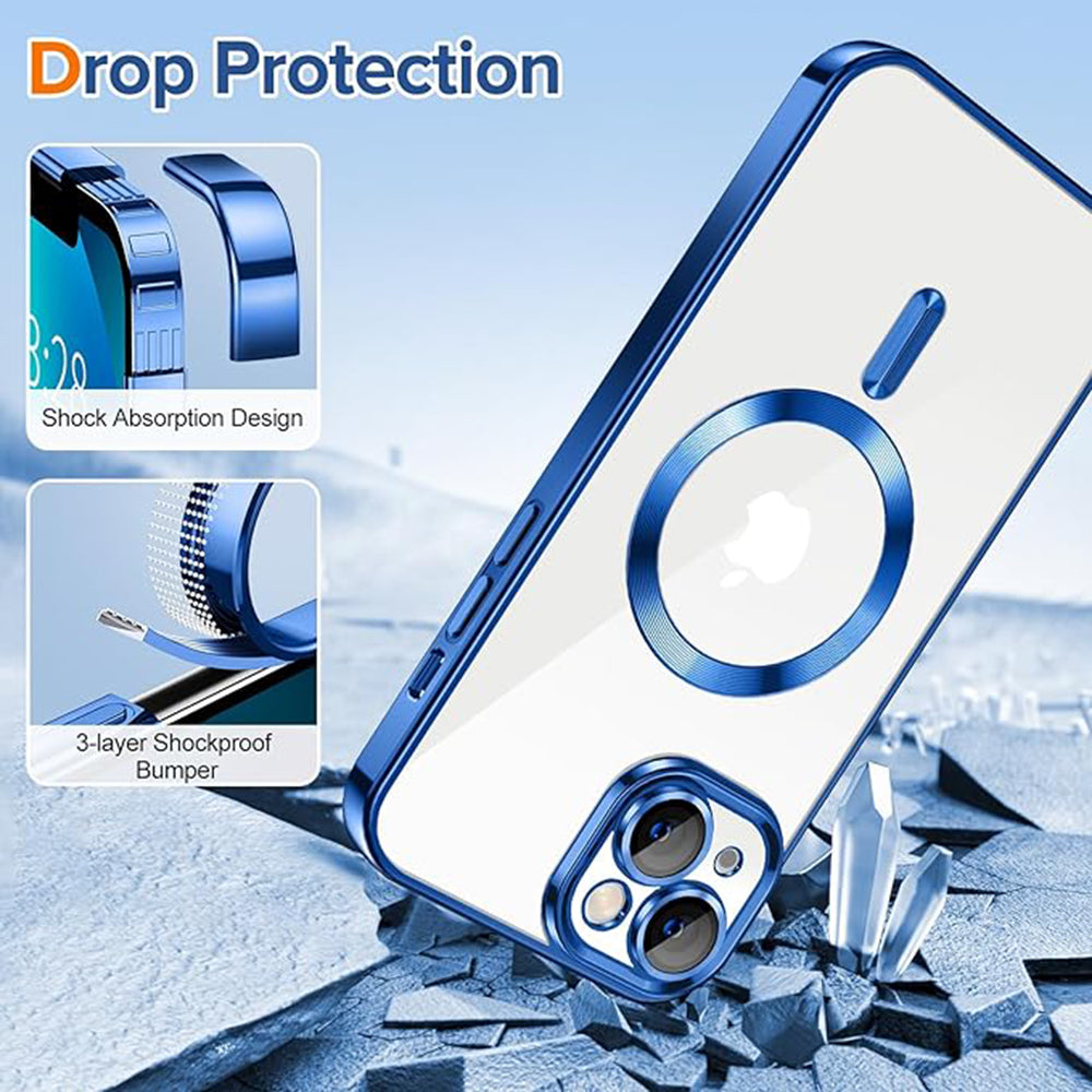 Etui MagSafe do Apple iPhone 13, Techsuit, Luxury Crystal, Ciemnoniebieski