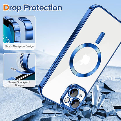 Etui MagSafe do Apple iPhone 13, Techsuit, Luxury Crystal, Ciemnoniebieski