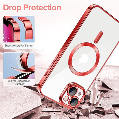 Etui MagSafe do Apple iPhone 13, Techsuit, Luxury Crystal, Czerwony