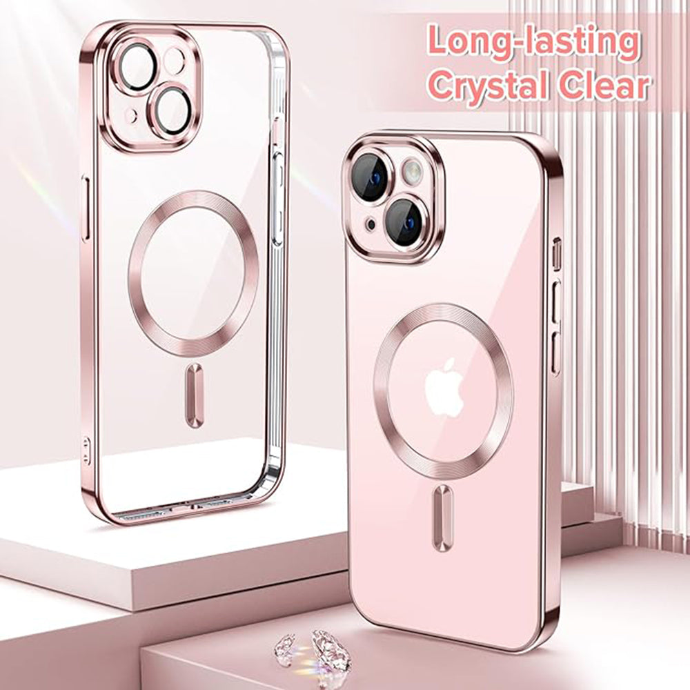 Etui MagSafe do Apple iPhone 13, Techsuit, Luxury Crystal, Różowe
