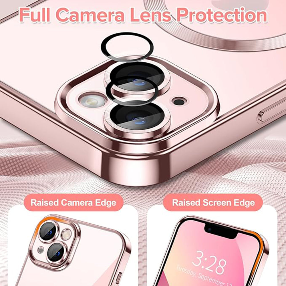 Etui MagSafe do Apple iPhone 13, Techsuit, Luxury Crystal, Różowe