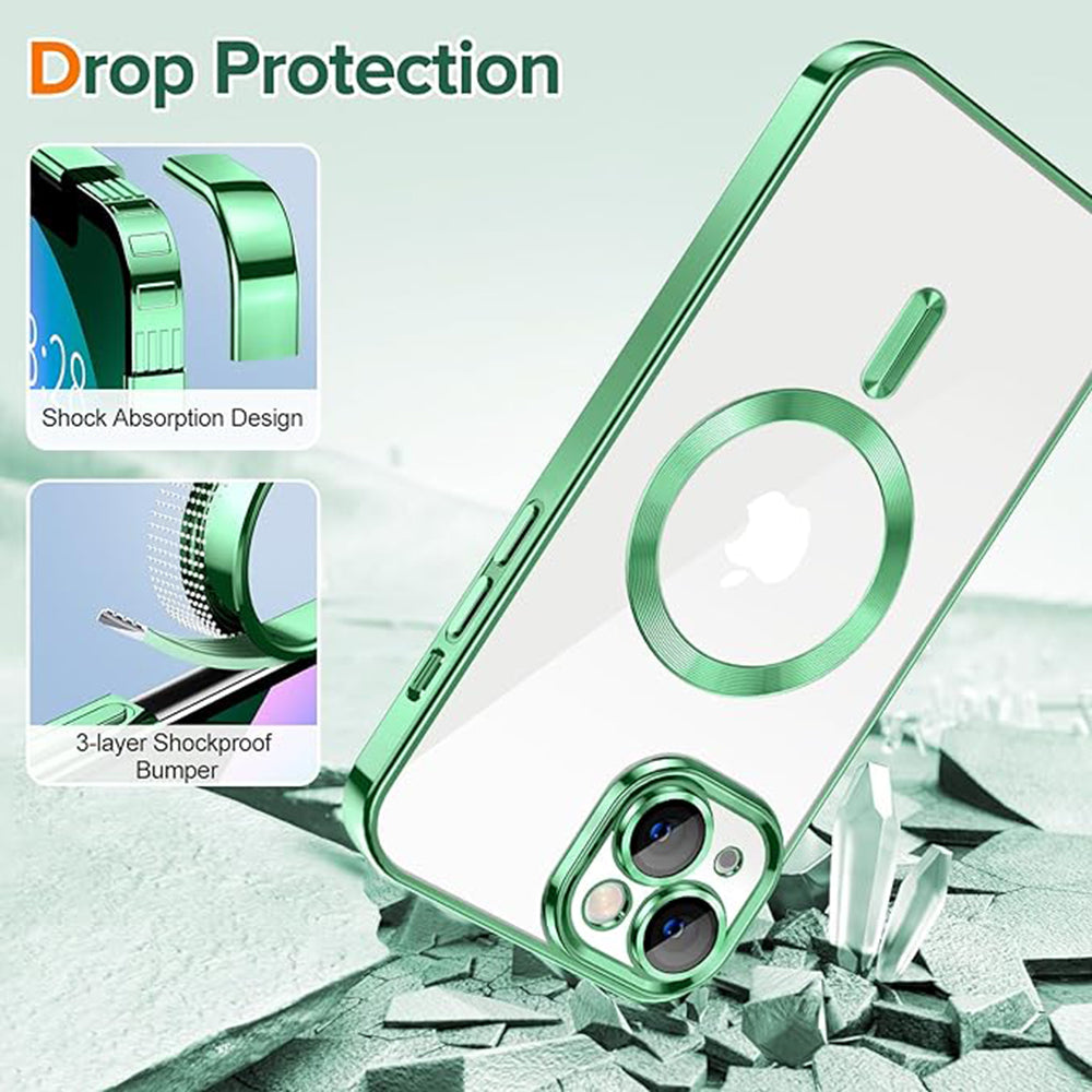 Etui MagSafe do Apple iPhone 13, Techsuit, Luxury Crystal, Jasnozielony
