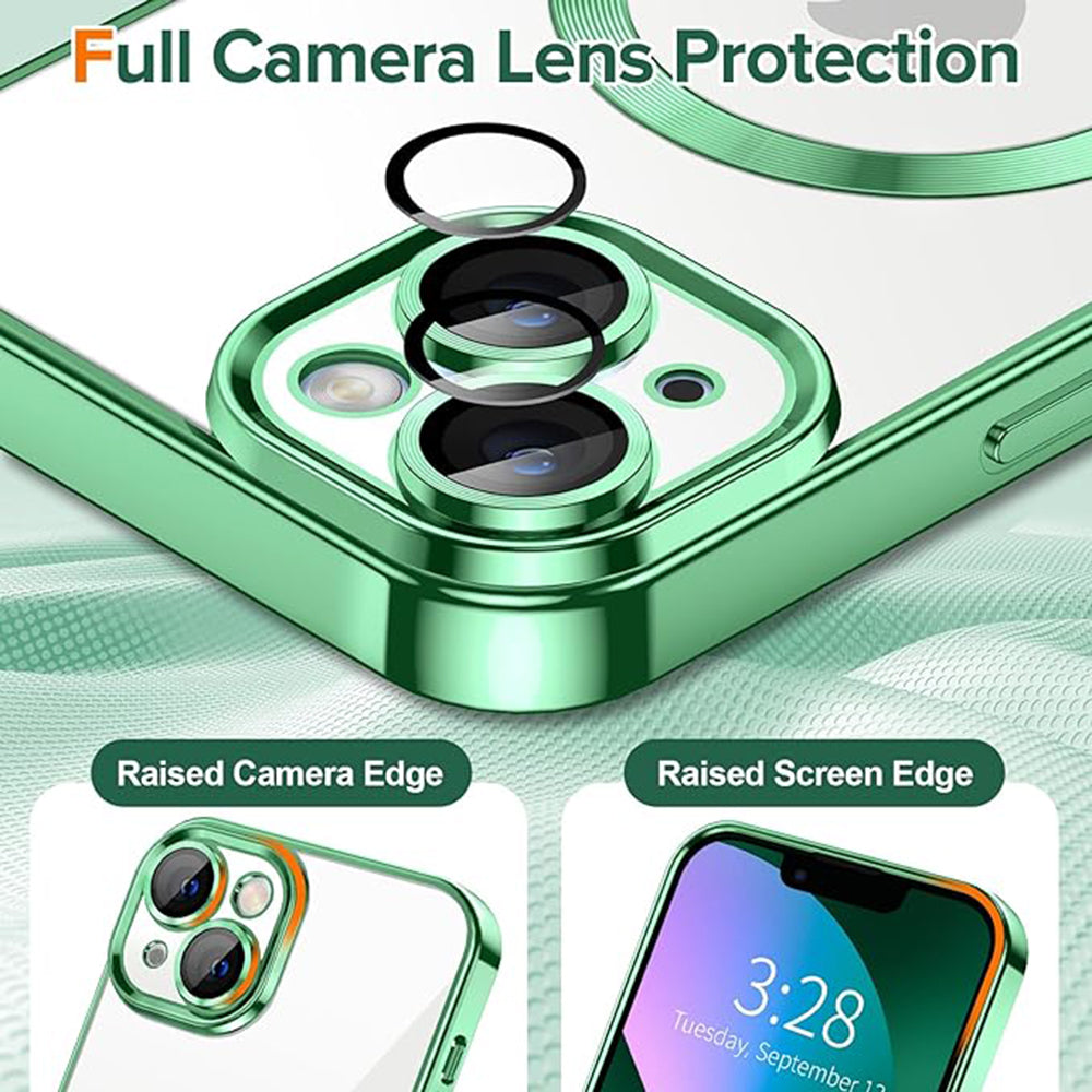 Etui MagSafe do Apple iPhone 13, Techsuit, Luxury Crystal, Jasnozielony