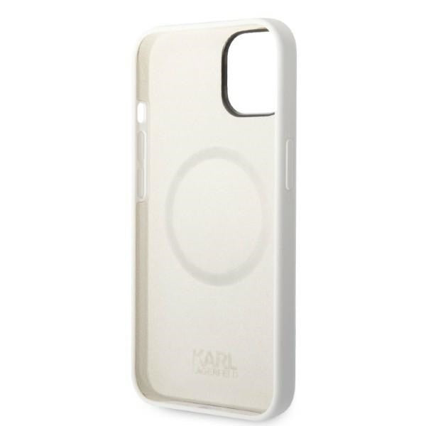 Etui MagSafe dla Apple iPhone 14 Plus, Karl Lagerfeld, Silikonowe Choupette, Białe