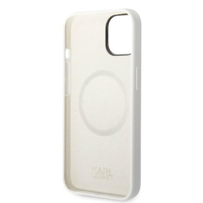 Etui MagSafe dla Apple iPhone 14 Plus, Karl Lagerfeld, Silikonowe Choupette, Białe