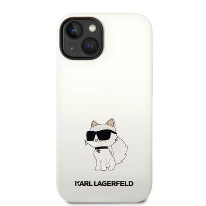 Etui MagSafe dla Apple iPhone 14 Plus, Karl Lagerfeld, Silikonowe Choupette, Białe