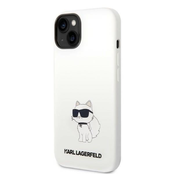 Etui MagSafe dla Apple iPhone 14 Plus, Karl Lagerfeld, Silikonowe Choupette, Białe