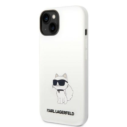 Etui MagSafe dla Apple iPhone 14 Plus, Karl Lagerfeld, Silikonowe Choupette, Białe