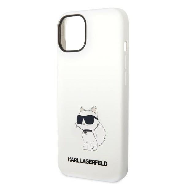 Etui MagSafe dla Apple iPhone 14 Plus, Karl Lagerfeld, Silikonowe Choupette, Białe