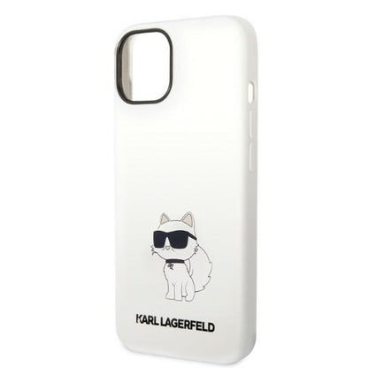 Etui MagSafe dla Apple iPhone 14 Plus, Karl Lagerfeld, Silikonowe Choupette, Białe