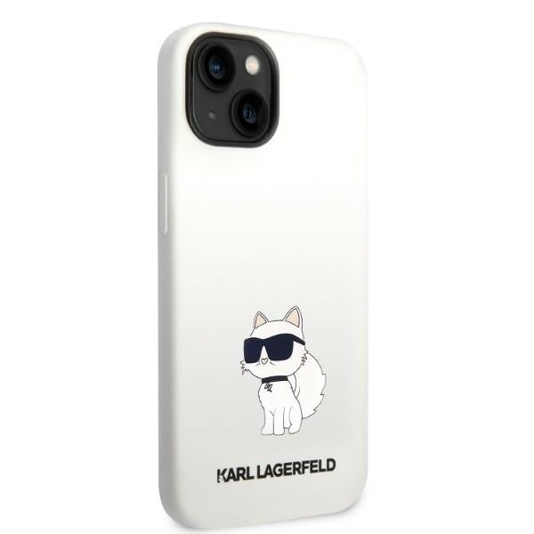 Etui MagSafe dla Apple iPhone 14 Plus, Karl Lagerfeld, Silikonowe Choupette, Białe