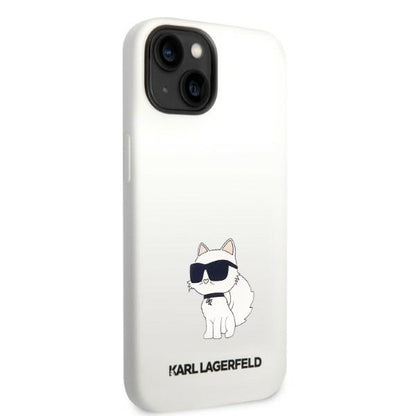 Etui MagSafe dla Apple iPhone 14 Plus, Karl Lagerfeld, Silikonowe Choupette, Białe