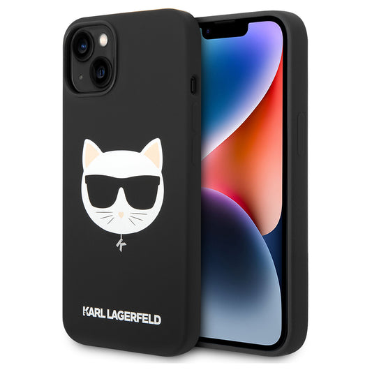 MagSafe Case for Apple iPhone 14 Plus, Karl Lagerfeld, Silicone Choupette's Head, Black