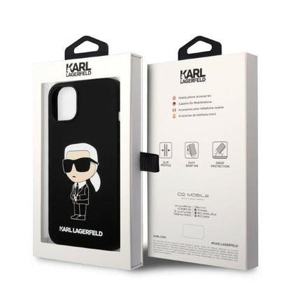 Etui MagSafe dla Apple iPhone 14 Plus, Karl Lagerfeld, Silicone Ikonik Karl, Czarne