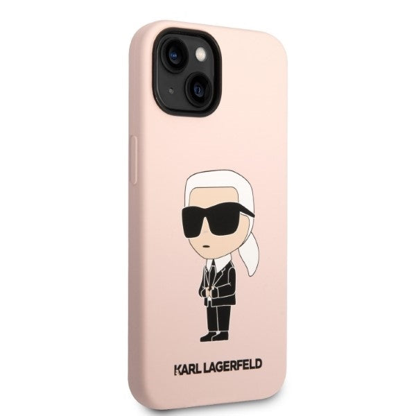 Etui MagSafe dla Apple iPhone 14 Plus, Karl Lagerfeld, Silicone Ikonik Karl, Różowy