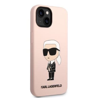 Etui MagSafe dla Apple iPhone 14 Plus, Karl Lagerfeld, Silicone Ikonik Karl, Różowy