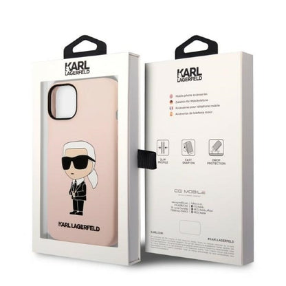 Etui MagSafe dla Apple iPhone 14 Plus, Karl Lagerfeld, Silicone Ikonik Karl, Różowy