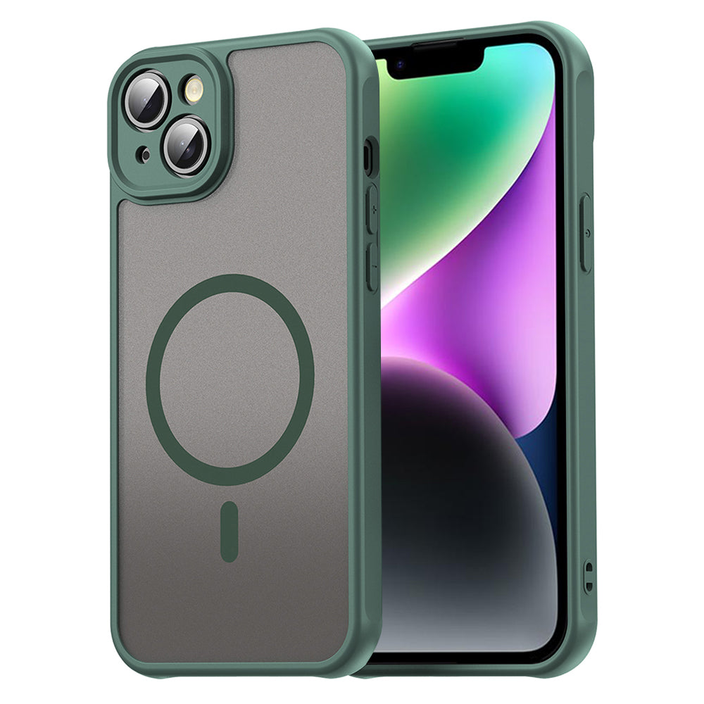 MagSafe Case for Apple iPhone 14 Plus, Techsuit, HaloFrost II, Green