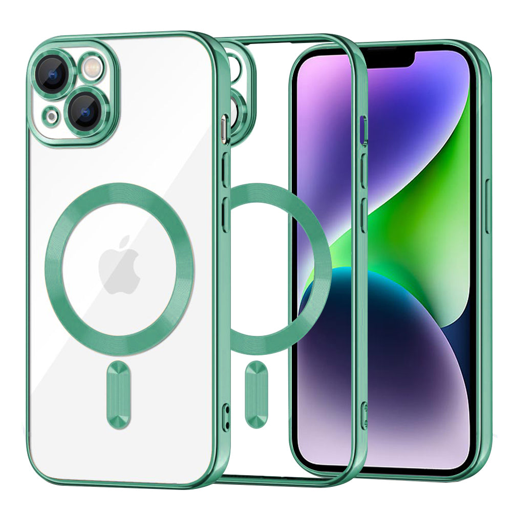 Etui MagSafe do Apple iPhone 14 Plus, Techsuit, Luxury Crystal, Jasnozielony