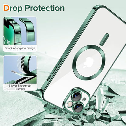 Etui MagSafe do Apple iPhone 14 Plus, Techsuit, Luxury Crystal, Ciemnozielony