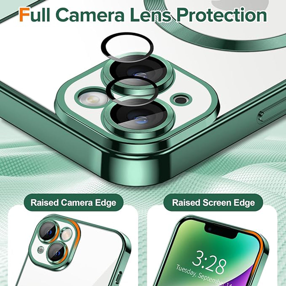 Etui MagSafe do Apple iPhone 14 Plus, Techsuit, Luxury Crystal, Ciemnozielony