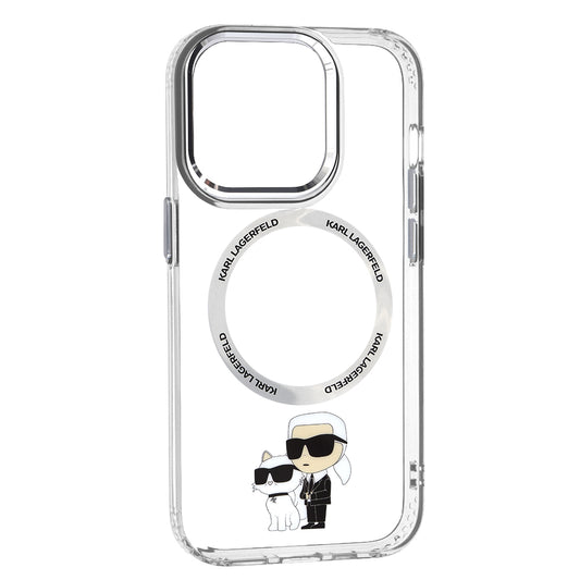 Etui MagSafe dla Apple iPhone 14 Pro, Karl Lagerfeld, Ikonik Karl & Choupette, Przezroczyste