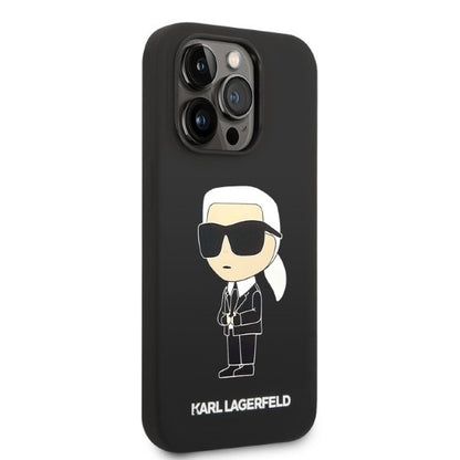 MagSafe Case for Apple iPhone 14 Pro, Karl Lagerfeld, Ikonik Karl Silicone, Black