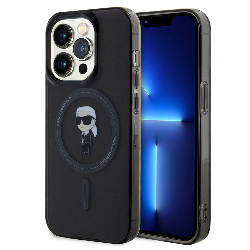 Etui MagSafe dla Apple iPhone 14 Pro Max, Karl Lagerfeld, IML Ikonik Karl, Czarne