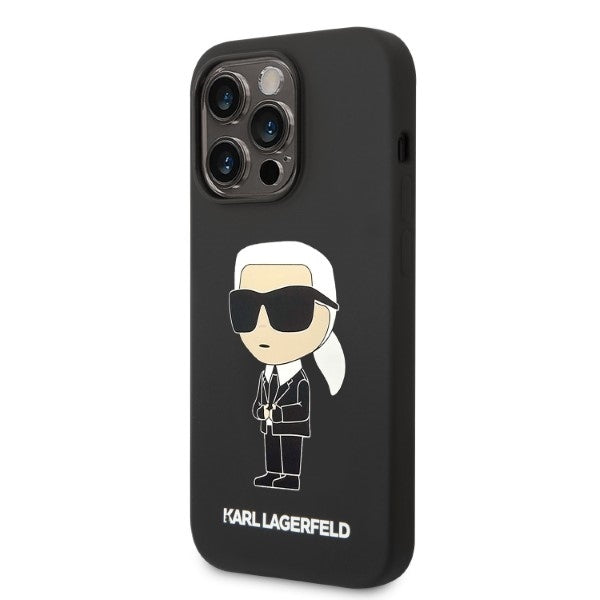 MagSafe Case for Apple iPhone 14 Pro Max, Karl Lagerfeld, Ikonik Karl Silicone, Black