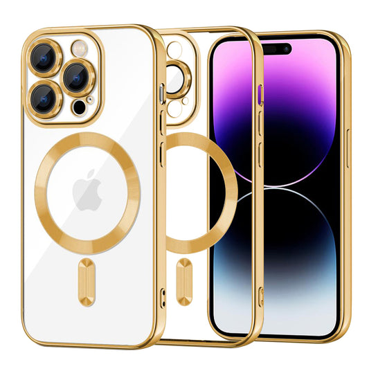 Etui MagSafe do Apple iPhone 14 Pro Max, Techsuit, Luxury Crystal, Złote