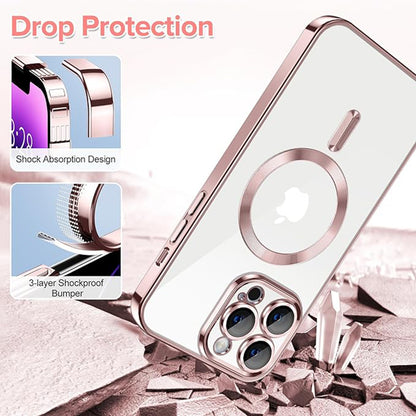 Etui MagSafe do Apple iPhone 14 Pro Max, Techsuit, Luxury Crystal, Różowe