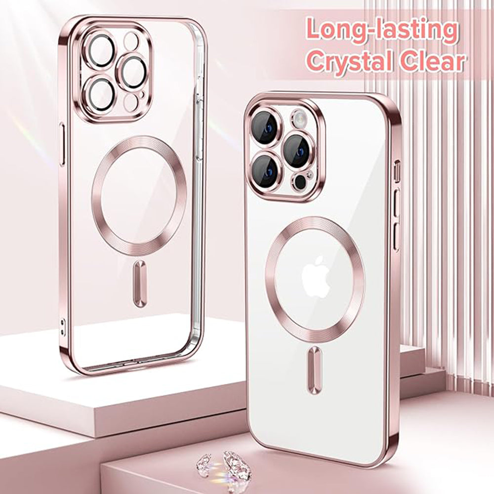 Etui MagSafe do Apple iPhone 14 Pro Max, Techsuit, Luxury Crystal, Różowe