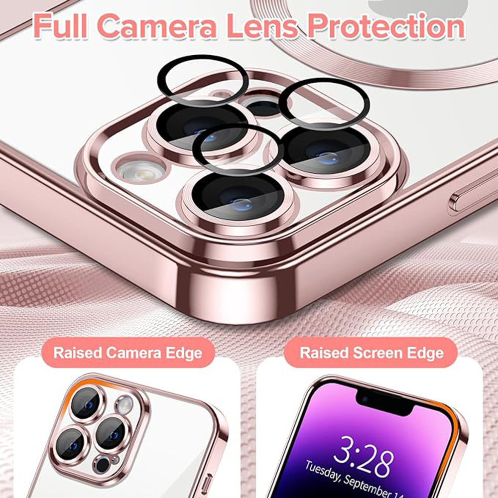 Etui MagSafe do Apple iPhone 14 Pro Max, Techsuit, Luxury Crystal, Różowe