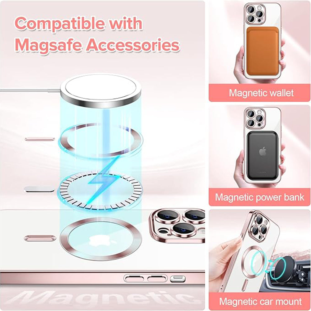 Etui MagSafe do Apple iPhone 14 Pro Max, Techsuit, Luxury Crystal, Różowe
