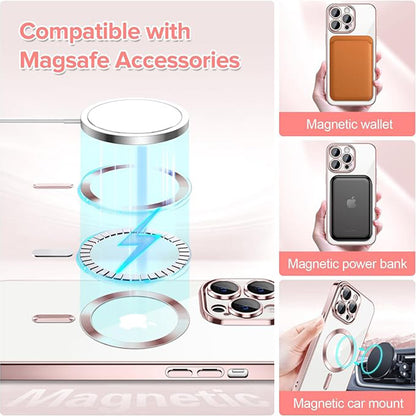 Etui MagSafe do Apple iPhone 14 Pro Max, Techsuit, Luxury Crystal, Różowe