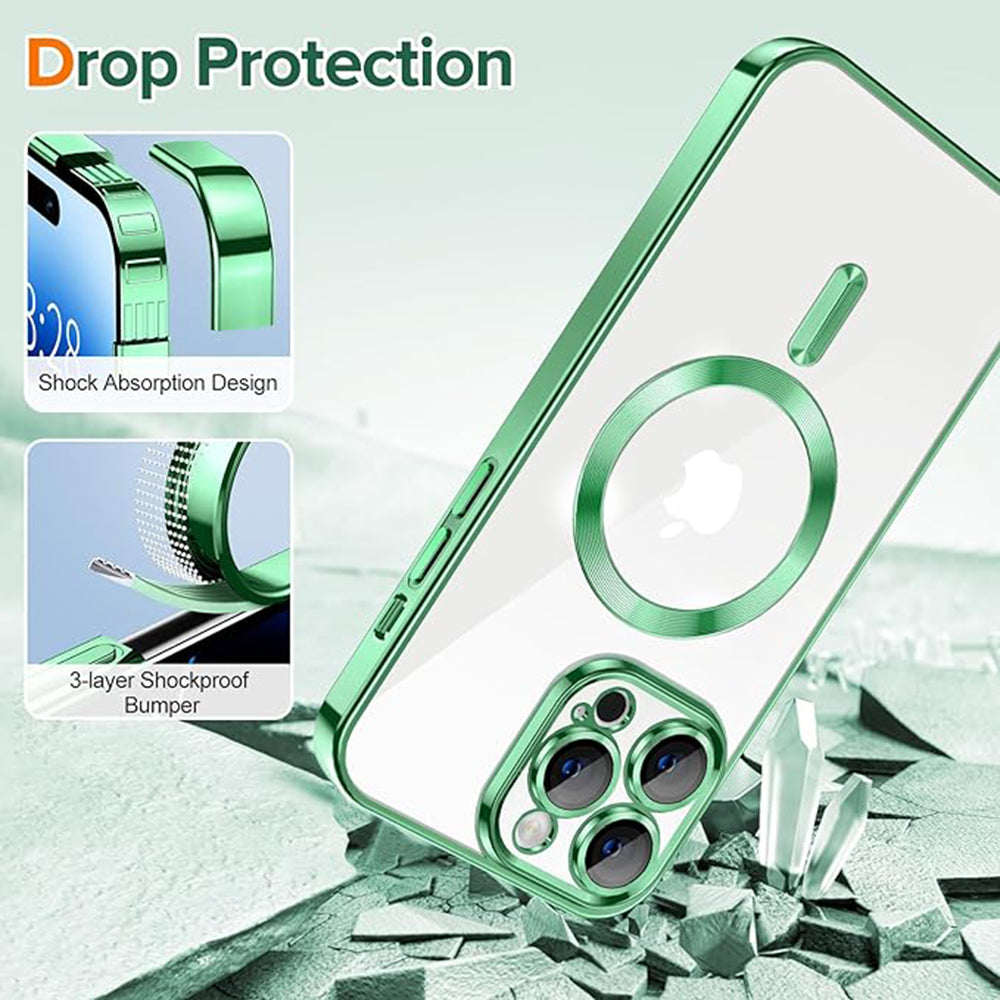 Etui MagSafe do Apple iPhone 14 Pro Max, Techsuit, Luxury Crystal, Jasnozielony