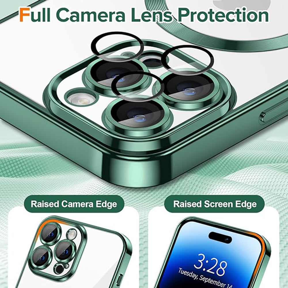 Etui MagSafe do Apple iPhone 14 Pro Max, Techsuit, Luxury Crystal, Ciemnozielony